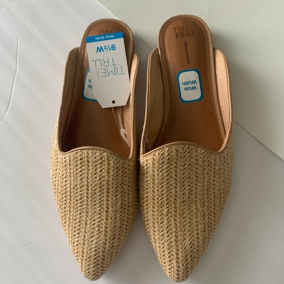 Time and Tru Shoes Nwt Time And Tru Womens Woven Mules Wide Width